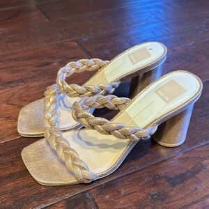 Dolce Vita Paily Braided Gold Heels Size 8.5